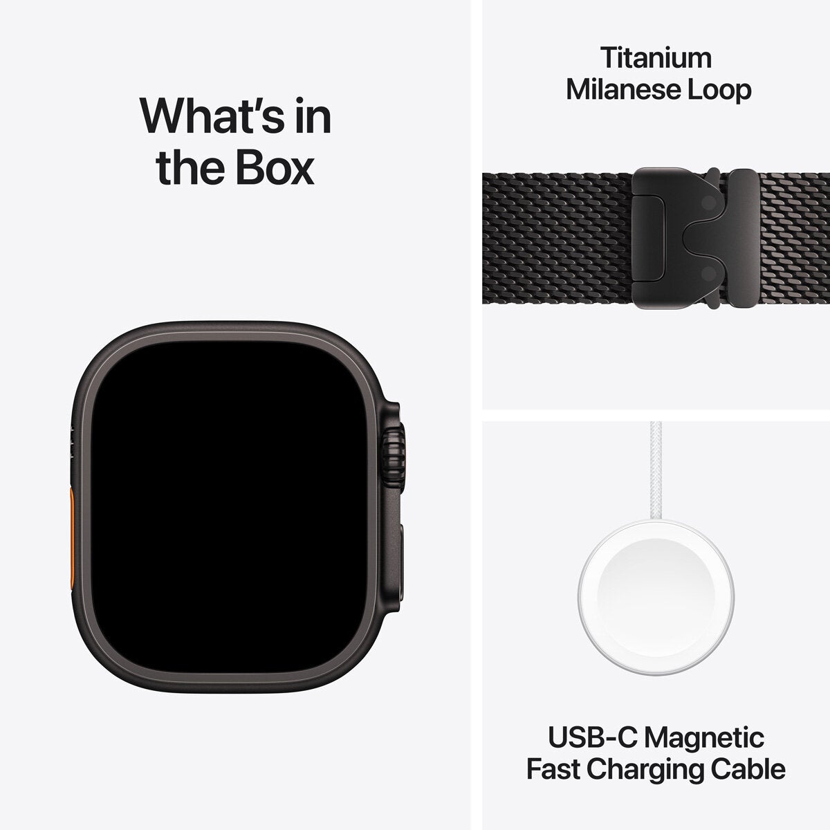 Apple Watch Ultra 4 GPS + Cellular 49mm Black Titanium Case with Black Titanium Milanese Loop Apple Watch Ultra 4 GPS + Cellular 49mm Black Titanium Case with Black Titanium Milanese Loop