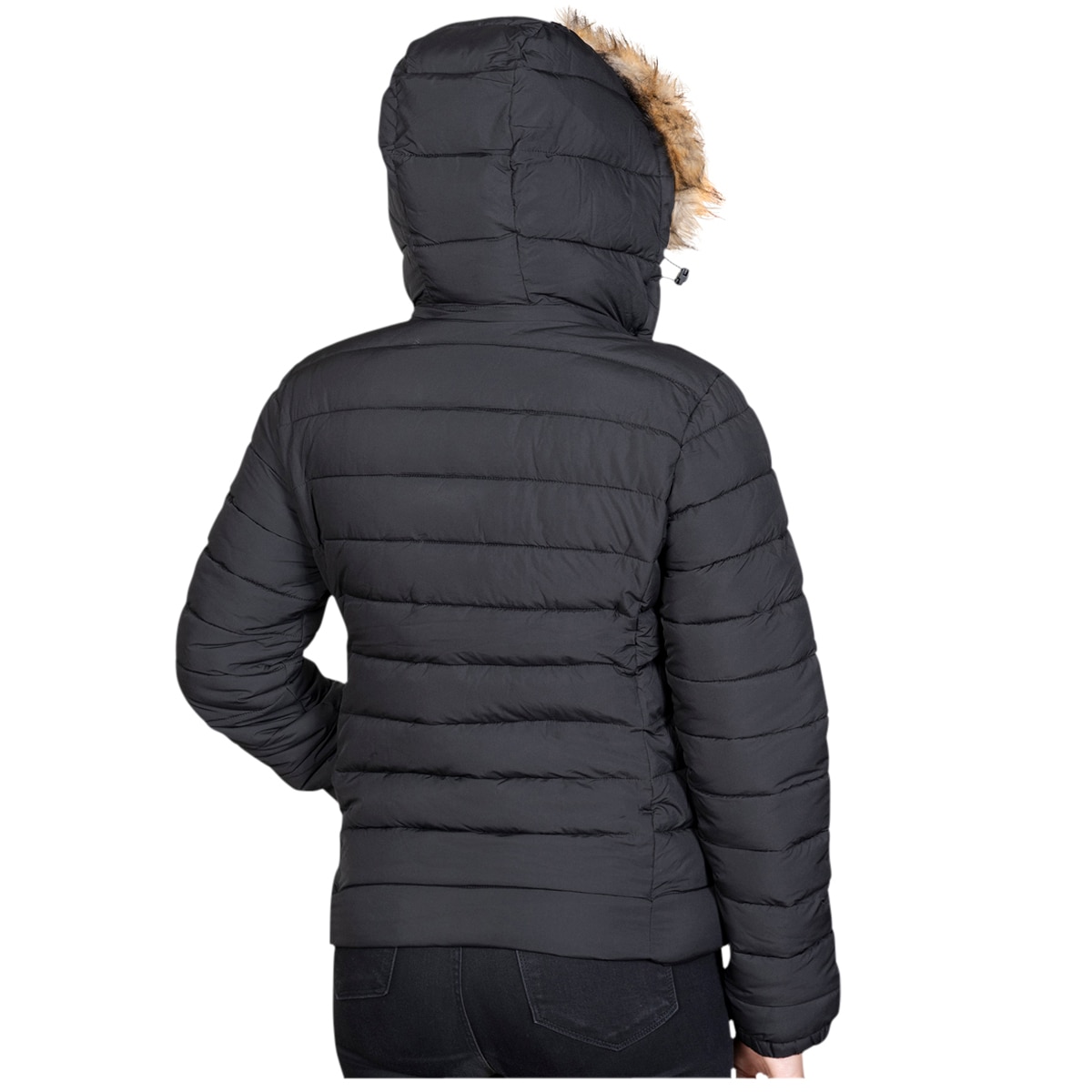 Superdry Women’s Faux Fur Fuji Hooded Jacket Black