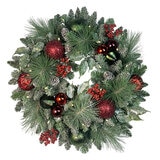 Pre-Lit Decorated Holiday Artificial Wreath 61cm