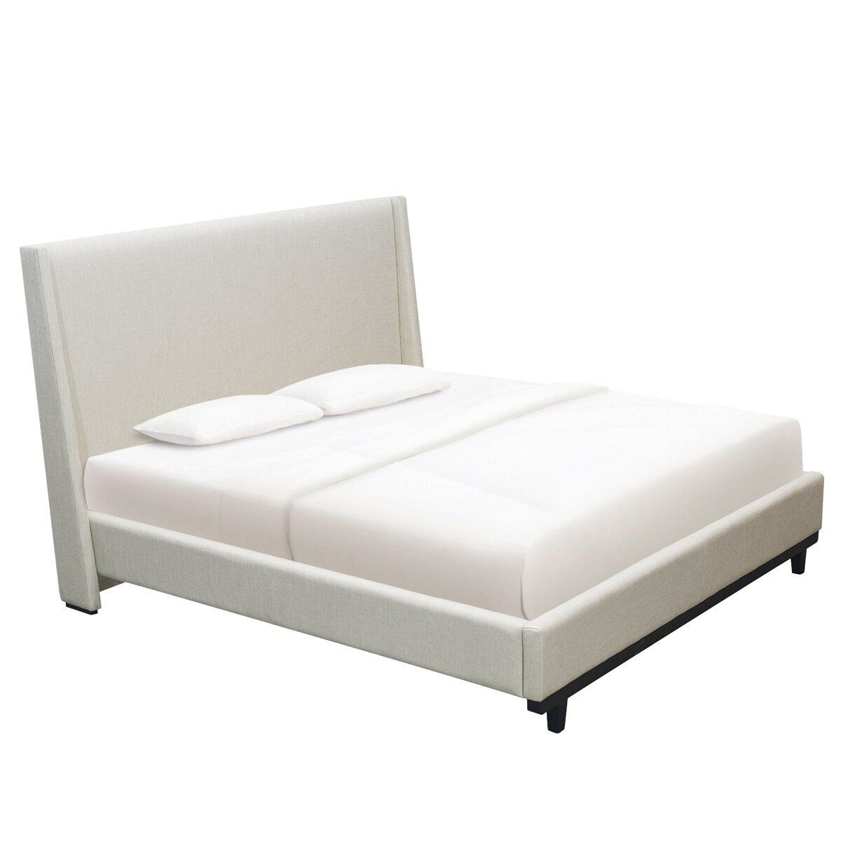 Moran Aristocrat King Bedhead with Encasement and Slatted Base Husk Linen