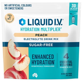 Liquid I.V. Hydration Multiplier Sugar Free Peach Electrolyte Drink Mix 30 Sachets