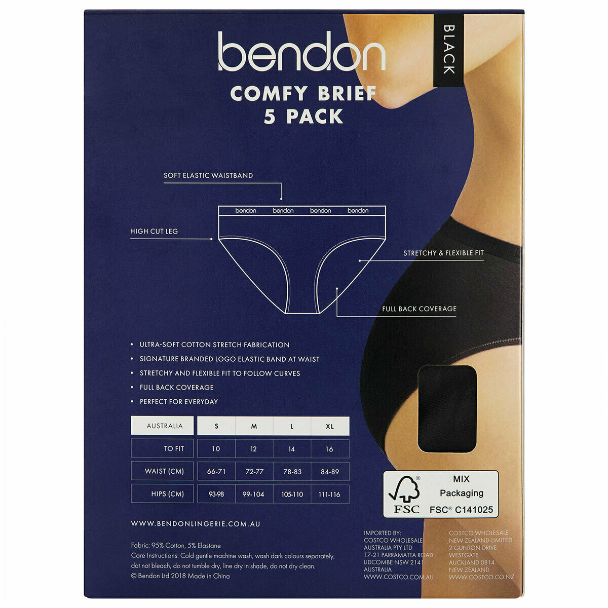Bendon Women's Comfy Brief 5pk Small