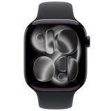 Apple Watch Series 11 GPS + Cellular 46mm Jet Black Aluminium Case with Black Sport Band - M/L