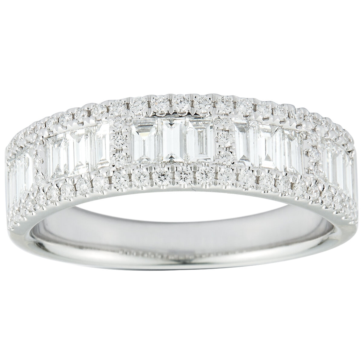 18KT White Gold 0.96ctw Baguette Cut Diamond Ring