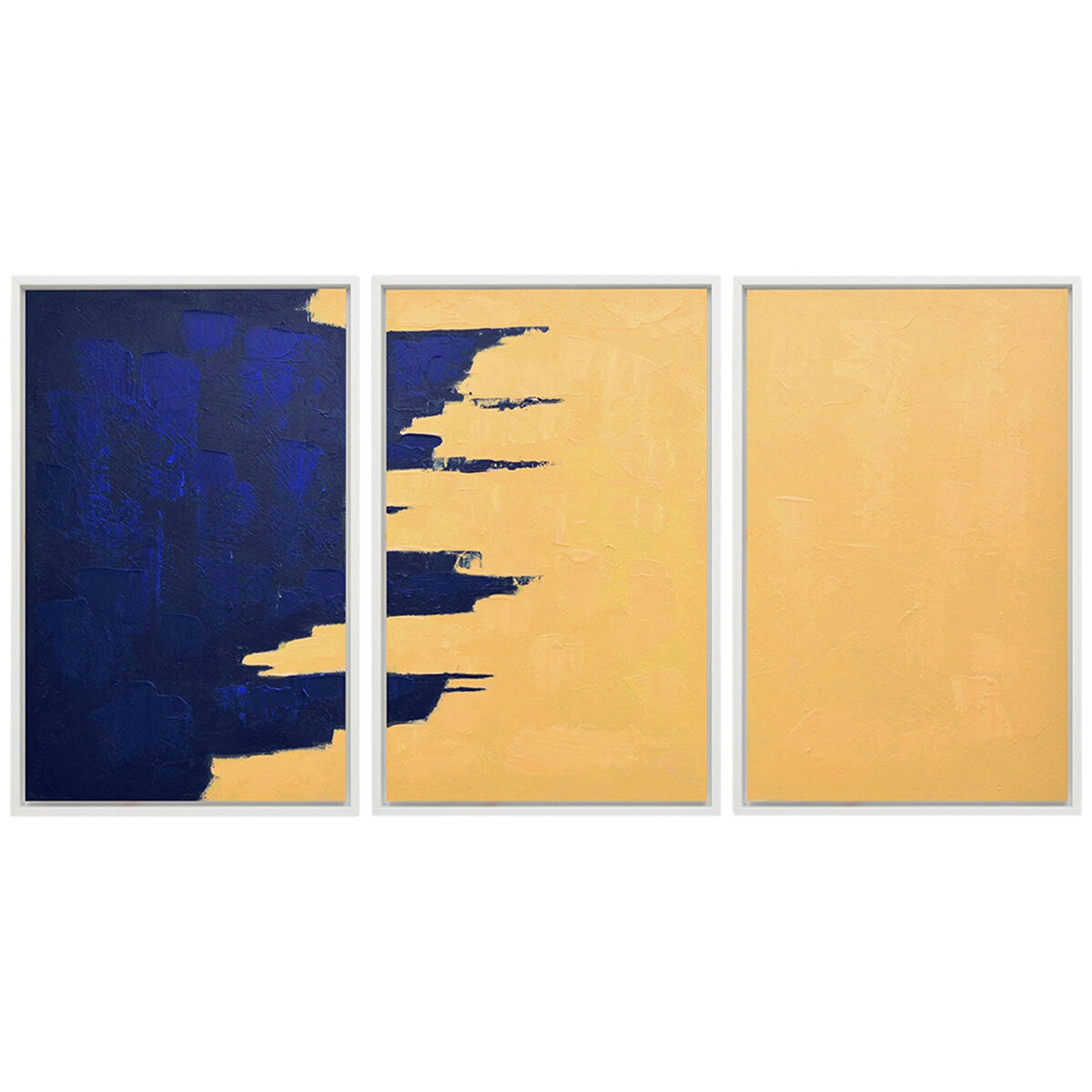 Cafe Lighting and Living Stormy Monday Blues Canvas Painting Set, Gold/