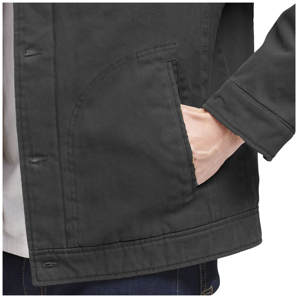 Calvin Klein Canvas Sherpa Jacket Black