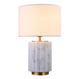 Lexi Lighting Bijou White Marble Stone Table Lamp