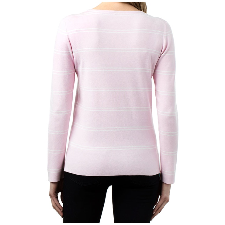 Kirkland Signature Women's Crew Neck Sweater Pink/Ivory Costco Australia