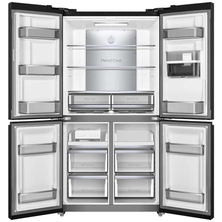 TCL 590L Quad Door Fridge Matte Black TRF590QHB