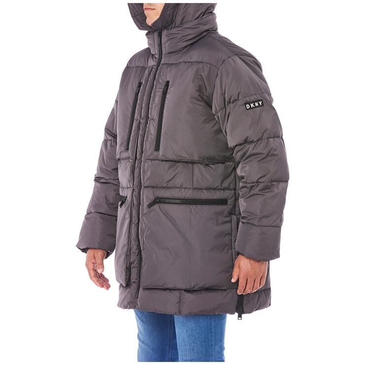 DKNY Men's Cold Weather Parka Sherpa Hoodie Charcoal Costco Australia