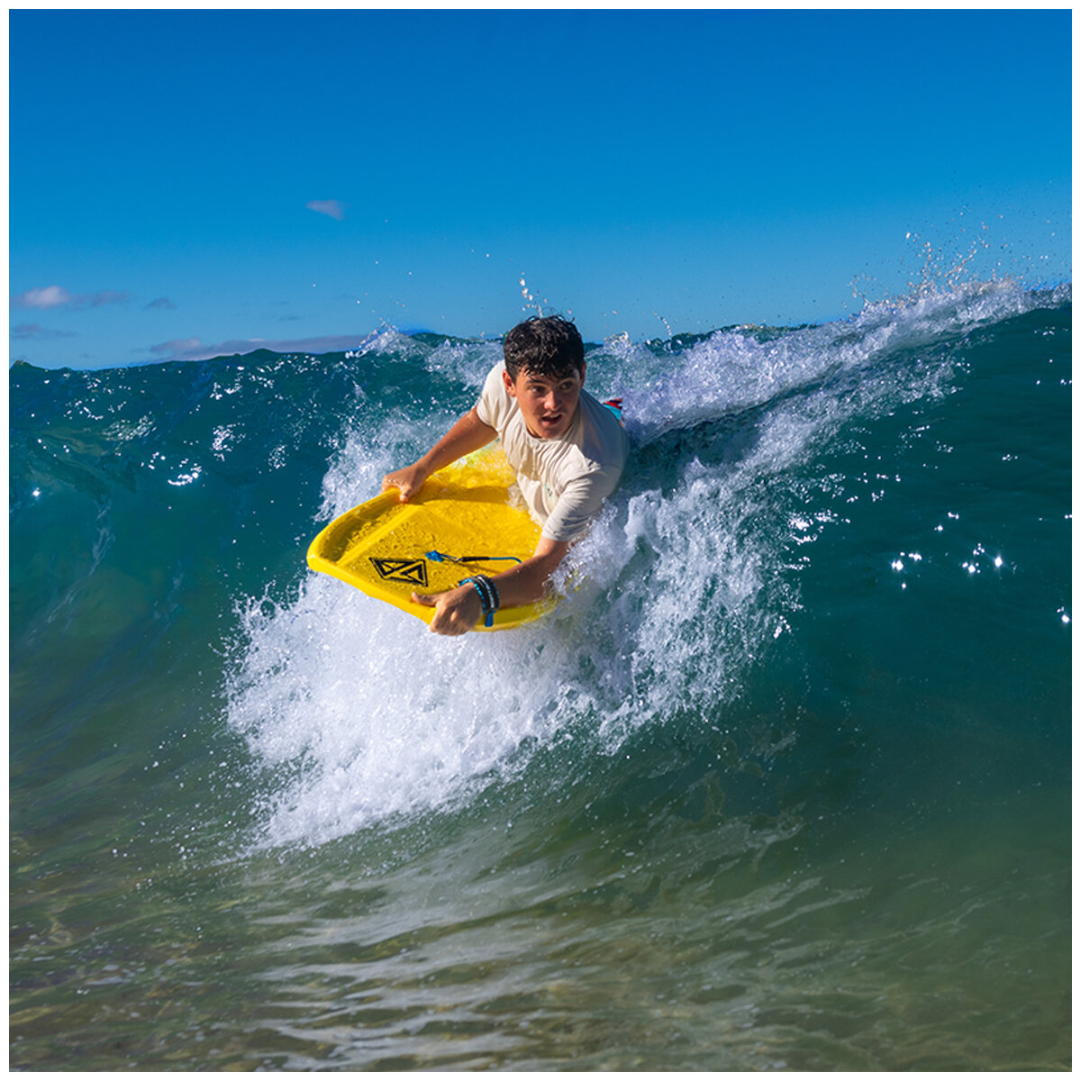 Scott Burke Surf Krypton EPS Bodyboard With Leash Yellow