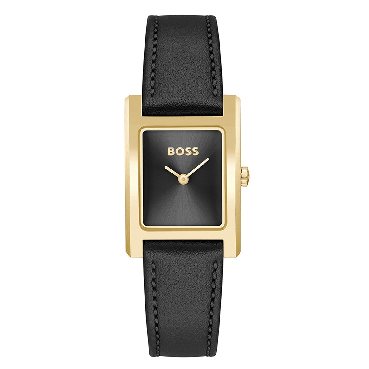 BOSS Lucy Black Leather Black Dial Women's Watch