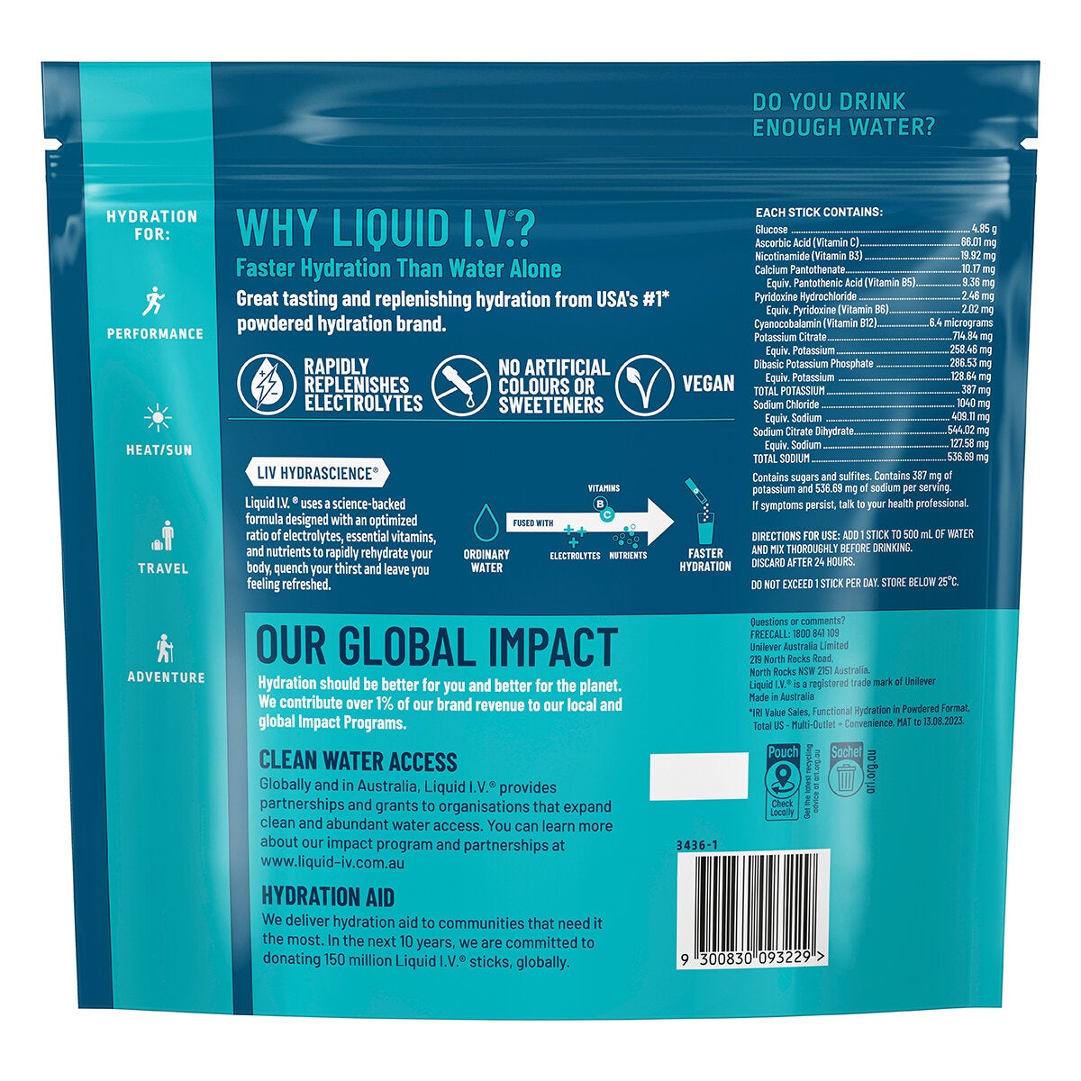 Liquid I.V. Hydration Multiplier Electrolyte Drink Mix Passionfruit 30 Sachets Liquid I.V. Hydration Multiplier Electrolyte Drink Mix Passionfruit 30 Sachets