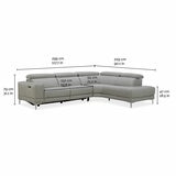 Aiden & Ivy Leather Power Sectional With Ratchet Headrest