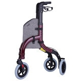 Altus Premium Lightweight 3 Wheel Rollator Walker With Convenient Storage Bag Red