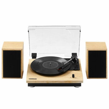 Crosley Brio Record Player With Bookshelf Speakers Natural CR6043A-NA4 Crosley Brio Record Player With Bookshelf Speakers Natural CR6043A-NA4