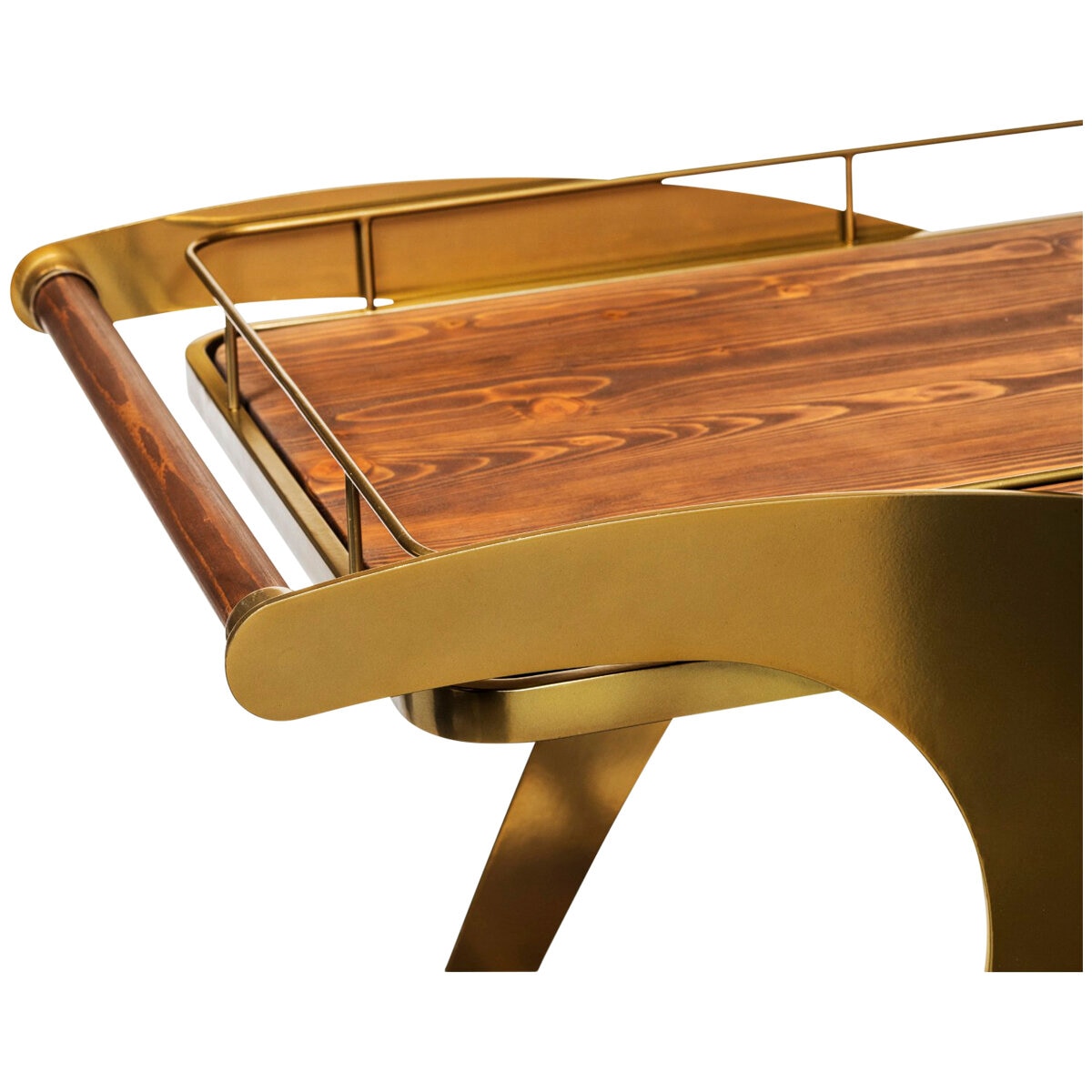 Wine Stash French Bar Cart with Timber Top