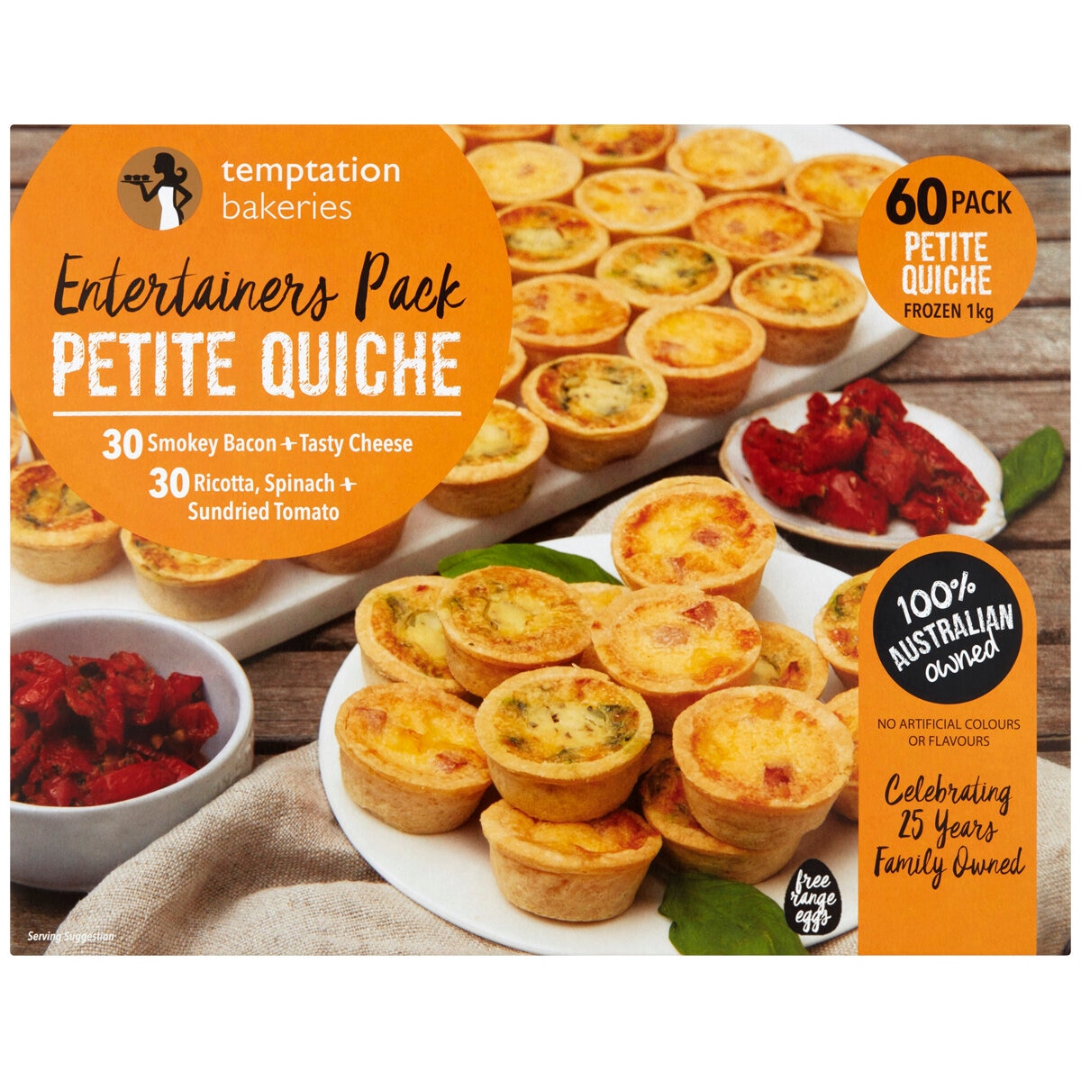 Temptation Bakeries Petite Quiche 60 Pack 1kg | Costco Au...