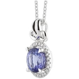 0.10ctw Diamond with Round Tanzanite Pendant