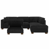 Thomasville 3 Piece Fabric Sectional With Storage Ottoman Thomasville 3 Piece Fabric Sectional With Storage Ottoman