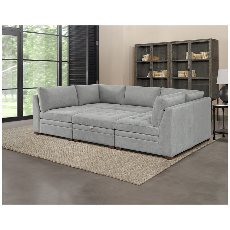 Thomasville 6 Piece Modular Fabric Sectional Thomasville 6 Piece Modular Fabric Sectional