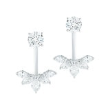 18KT White Gold 0.93CTW Diamond Post Butterfly Earrings