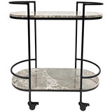 Cafe Lighting and Living Southside Grey Marble Bar Cart Black