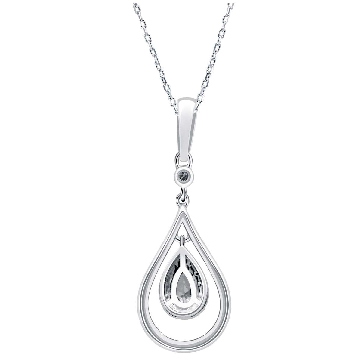 18KT White Gold 0.85ctw Diamond Teardrop Pendant