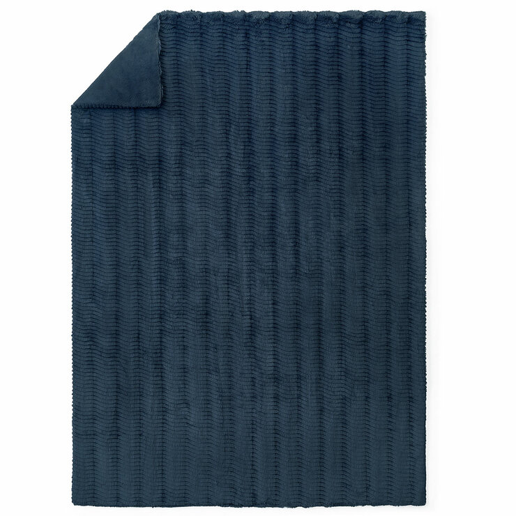 Casual Living Faux Fur Throw 127cm x 177cm Navy