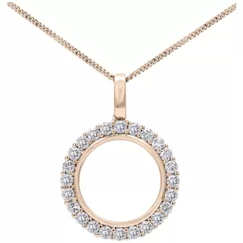 18KT Rose Gold Diamond Circle Pendant