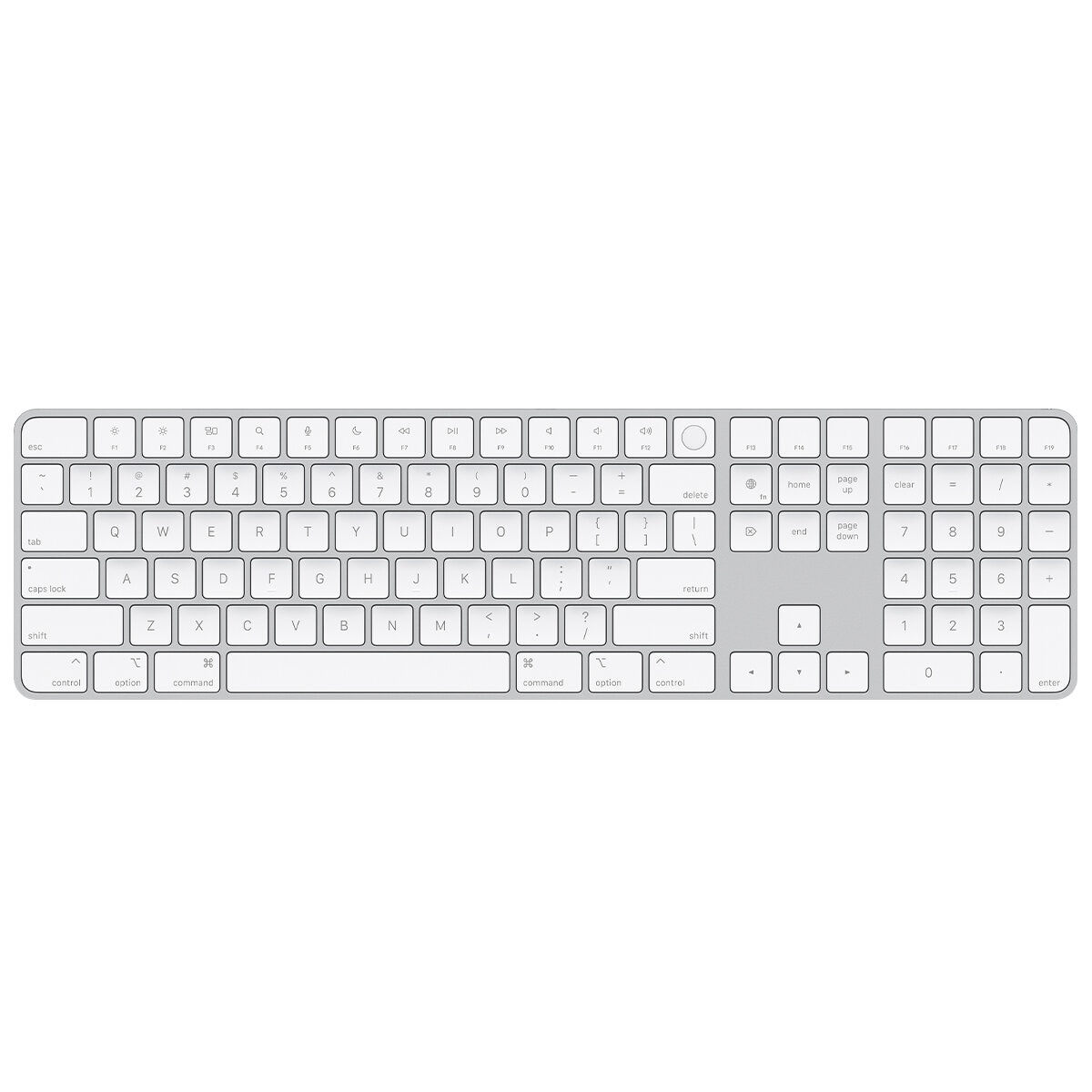 Magic Keyboard With Touch ID And Numeric Keypad For Mac Models With Apple Silicon US English White Keys MXK73ZA/A