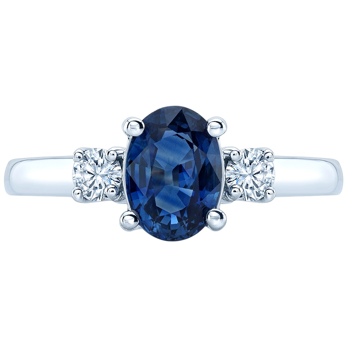 0.20ctw Diamond with Oval Sapphire Ring