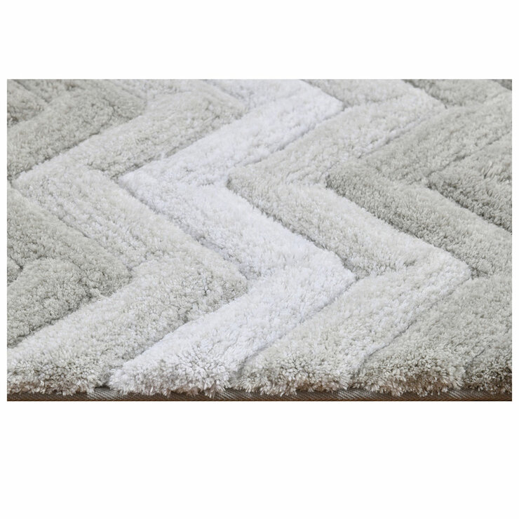 Riviera Homes Chevron Bath Mat 2 Pack Light Grey
