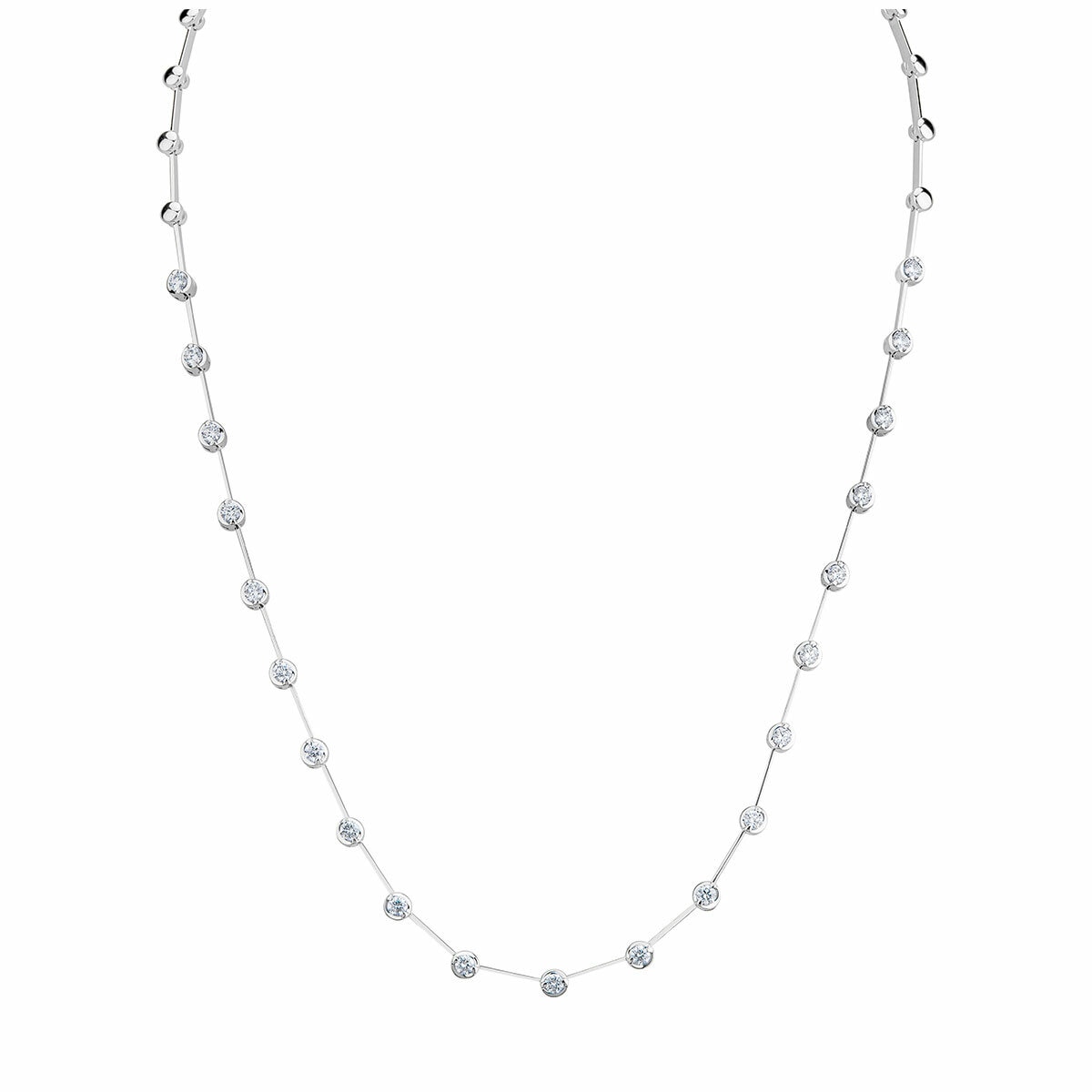 18KT White Gold VS2 I 1.00ctw Diamond Classic Line Necklace 18KT White Gold VS2 I 1.00ctw Diamond Classic Line Necklace