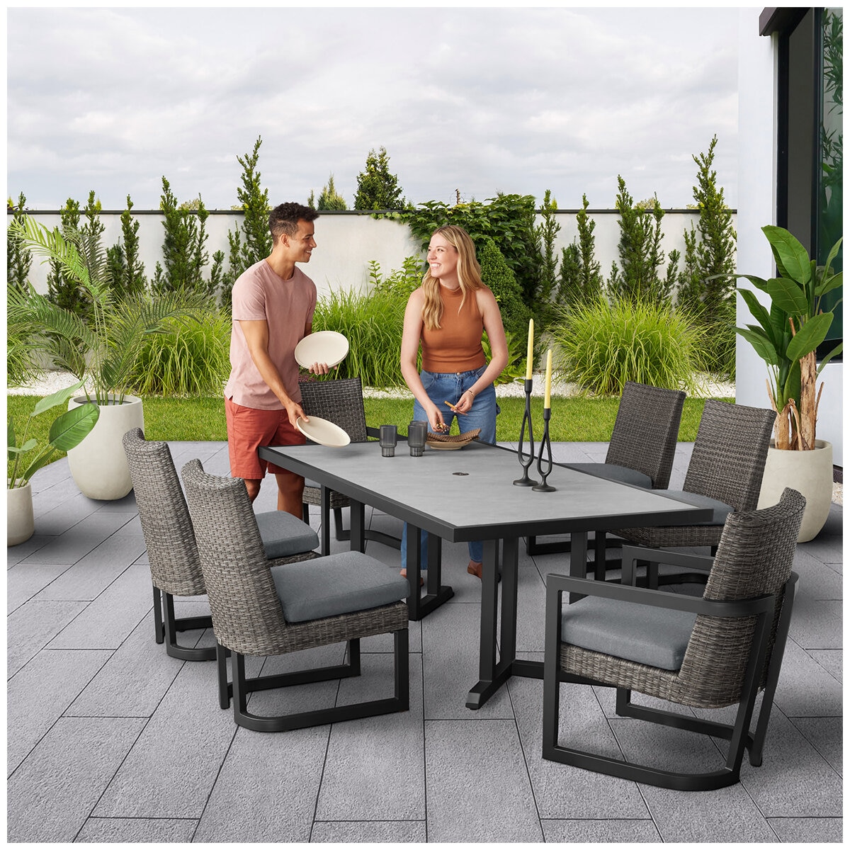 Agio Luna 7 Piece Woven Dining Set