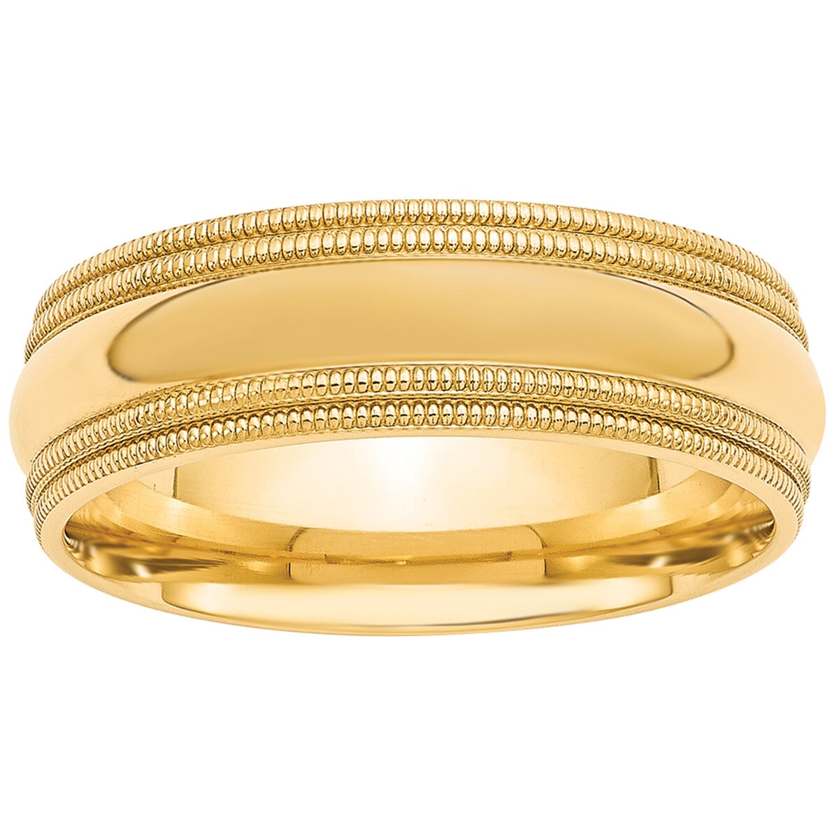 14KT Yellow Gold Men's 7mm Milgrain Wedding Band