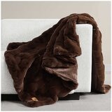 Frye Luxe Faux Fur Throw 152 x 178cm Chocolate