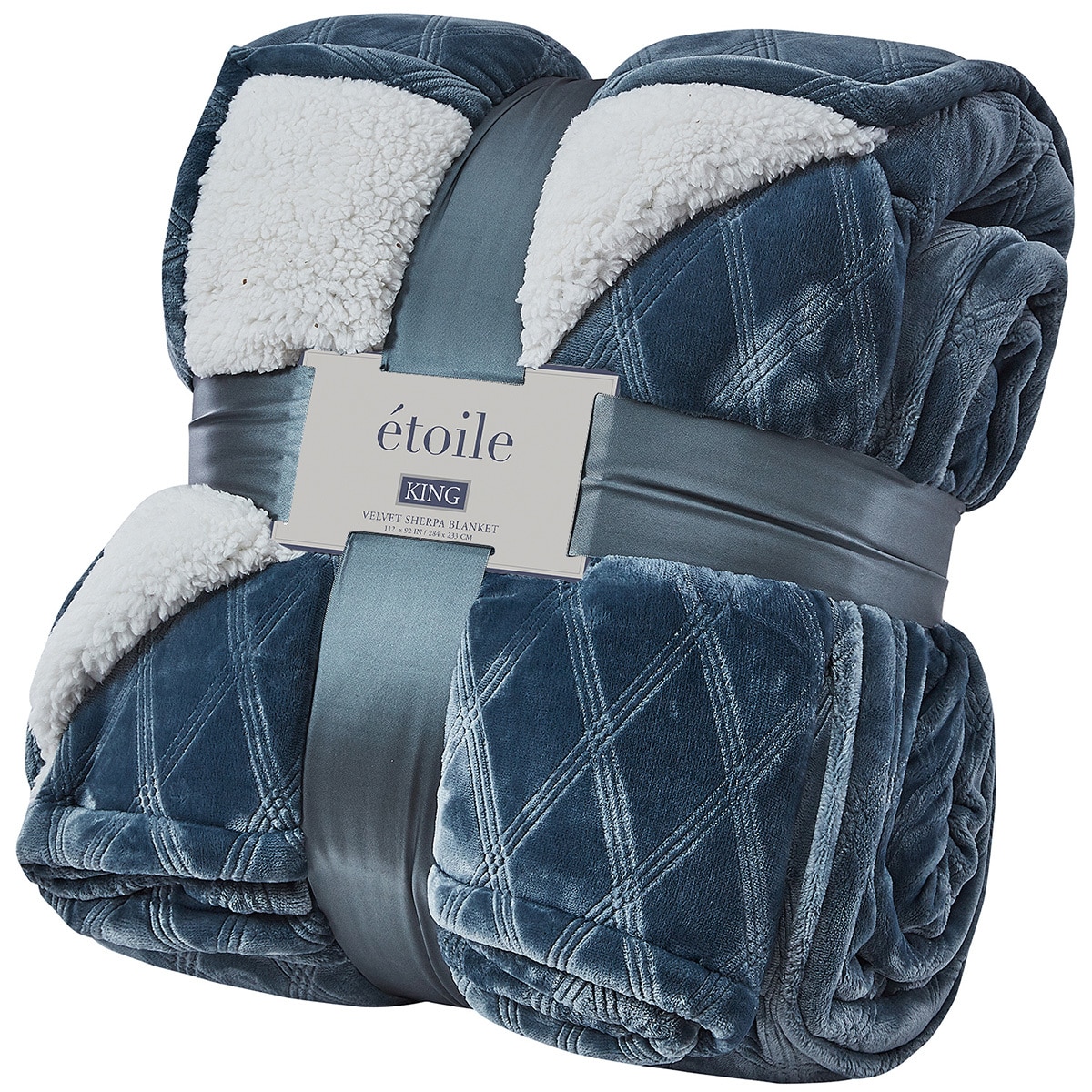 Etoile Velvet Sherpa Blanket (Size King) - Green