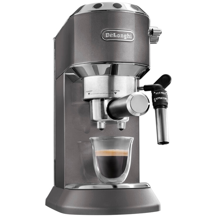 Delonghi EC785GY Dedica Metallics Coffee Machine, Pewter Grey