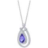 18KT White Gold Tanzanite and Diamond Pendant