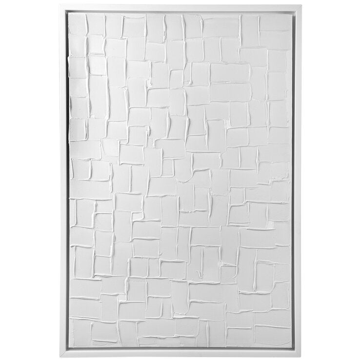 Cafe Lighting and Living Mosaic Blanco Canvas Painting White Cafe Lighting and Living Mosaic Blanco Canvas Painting White