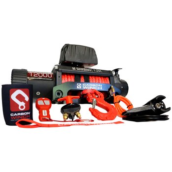  Carbon Offroad 12,000lb, 12V 4x4 Winch and Extension Rope