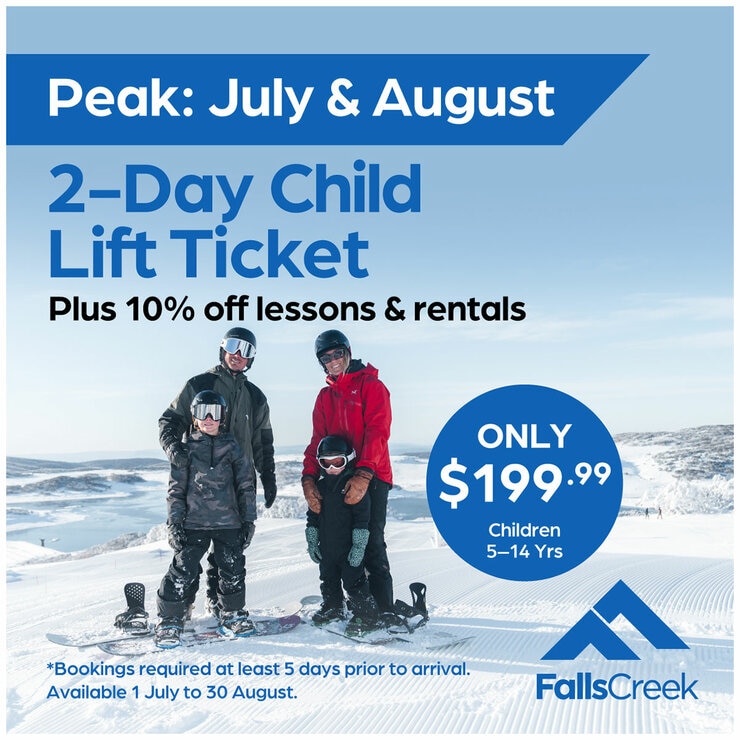 Falls Creek Lift Ticket Peak Season Child 2 Day Falls Creek Lift Ticket Peak Season Child 2 Day