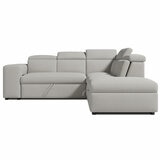 Valencia Finn Fabric Sectional Lounge Bed Right Storage Ottoman Light Grey Valencia Finn Fabric Sectional Lounge Bed Right Storage Ottoman Light Grey
