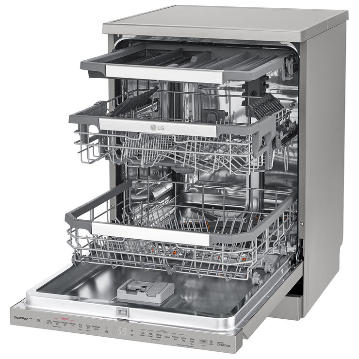 LG 15 Place QuadWash Dishwasher Freestanding Platinum Steel XD3A25PS