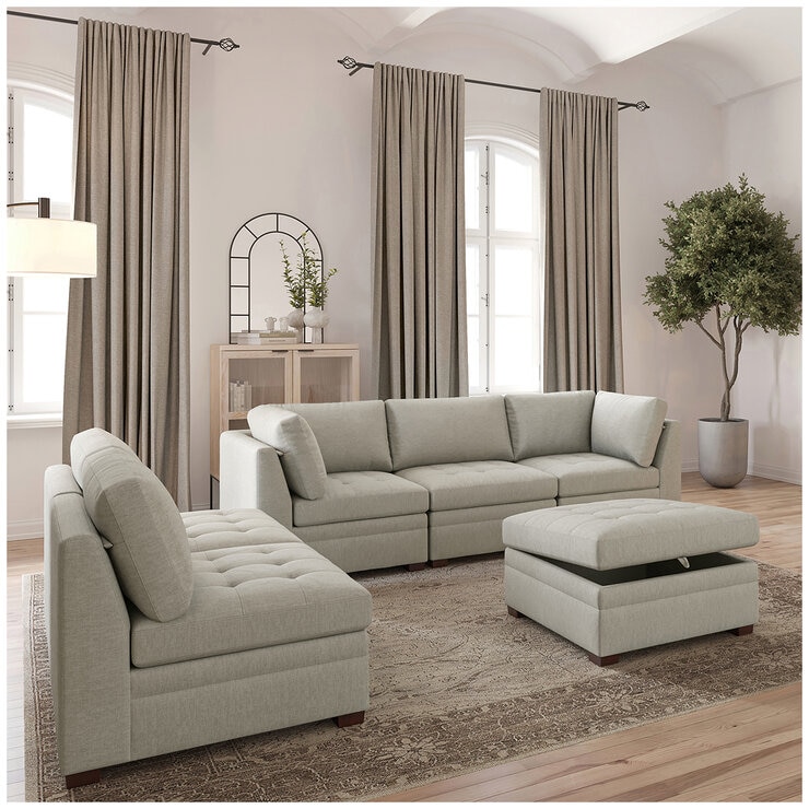 Thomasville 6 Piece Modular Fabric Sectional Thomasville 6 Piece Modular Fabric Sectional