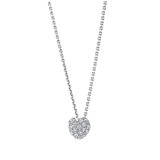 18KT White Gold 0.23CTW Round Diamond Pave Heart Necklace/