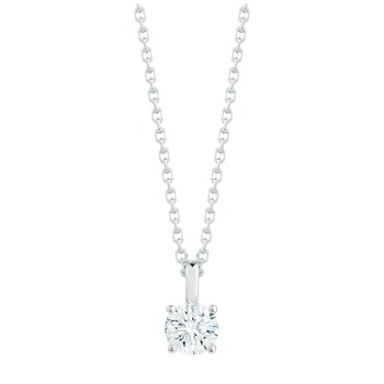 18KT White Gold Round Brilliant 0.50ctw Diamond Solitaire Pendant