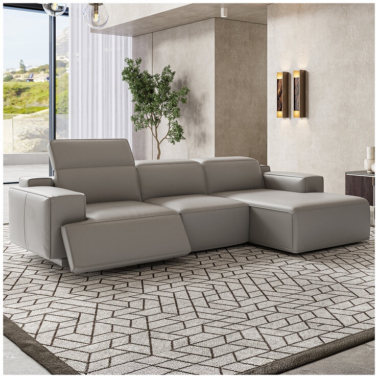 Valencia Valentina Leather Recliner Sectional Lounge With Right Chaise