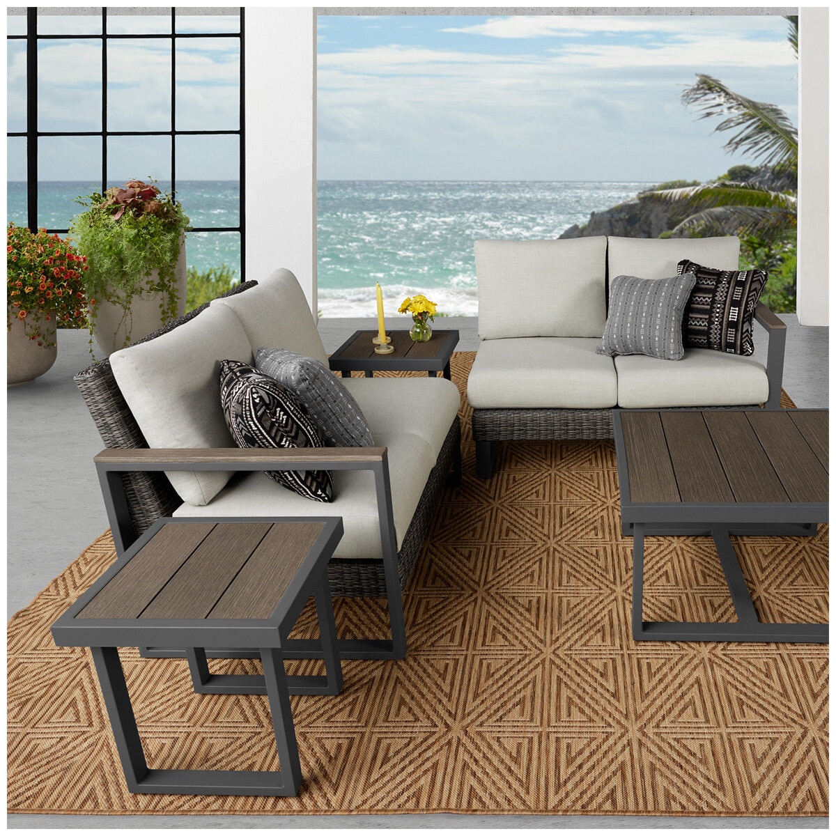 Agio Maricopa Woven Sectional Seating 5 Piece Set